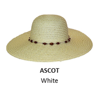 Rockos Straw Hat Premium Range - Ascot - White